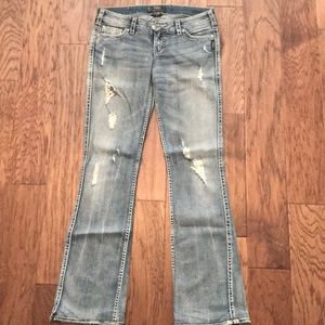 Silver Boot Cut Jeans